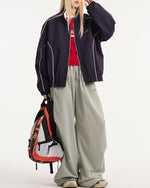 Stand collar couple jacket