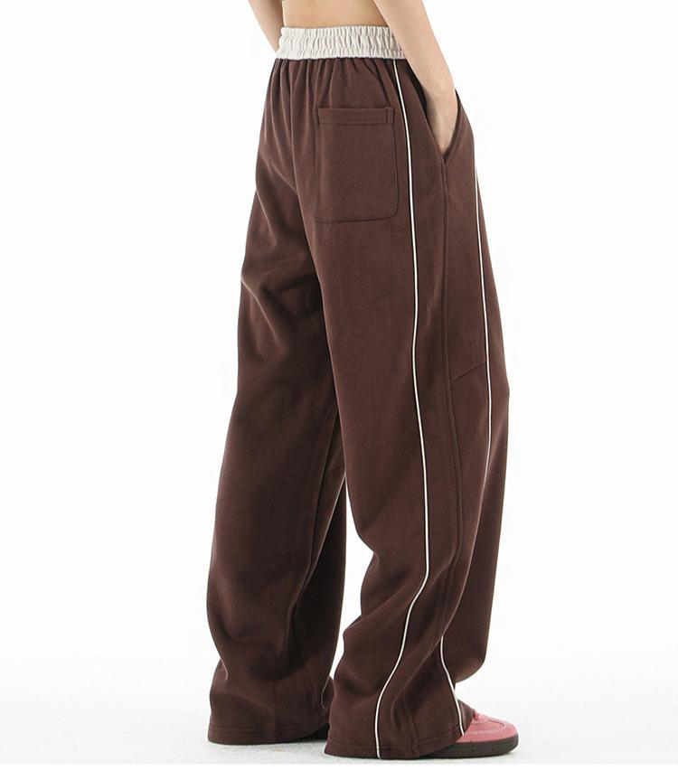 Retro sports casual straight pants