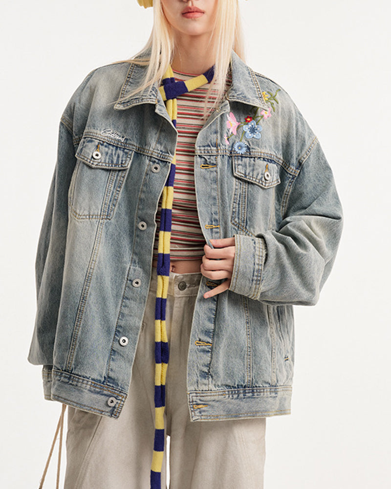 Washed denim jacket