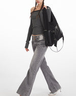 條紋斜肩長袖（女款）