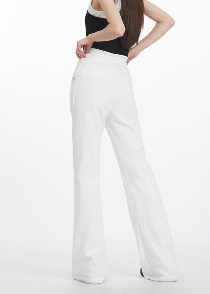 Embroidered low-rise slim fit flared trousers (women's style)