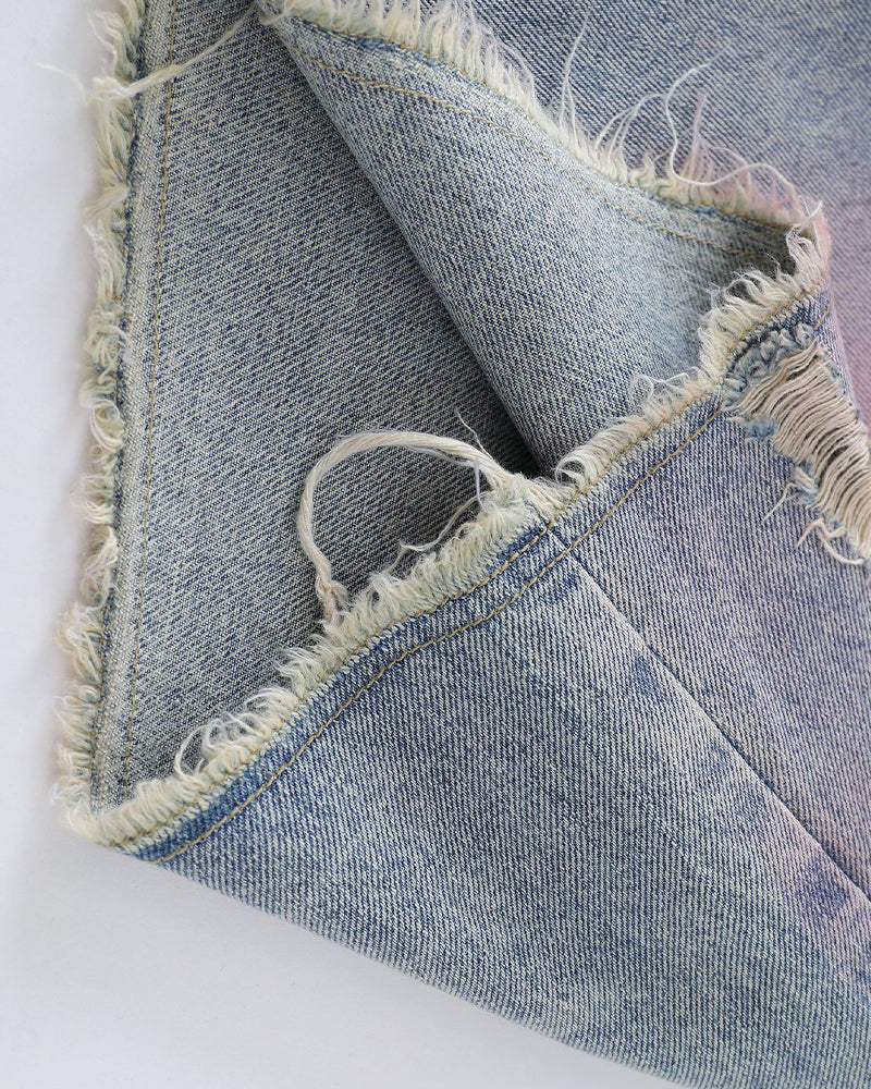 Ripped hem shorts