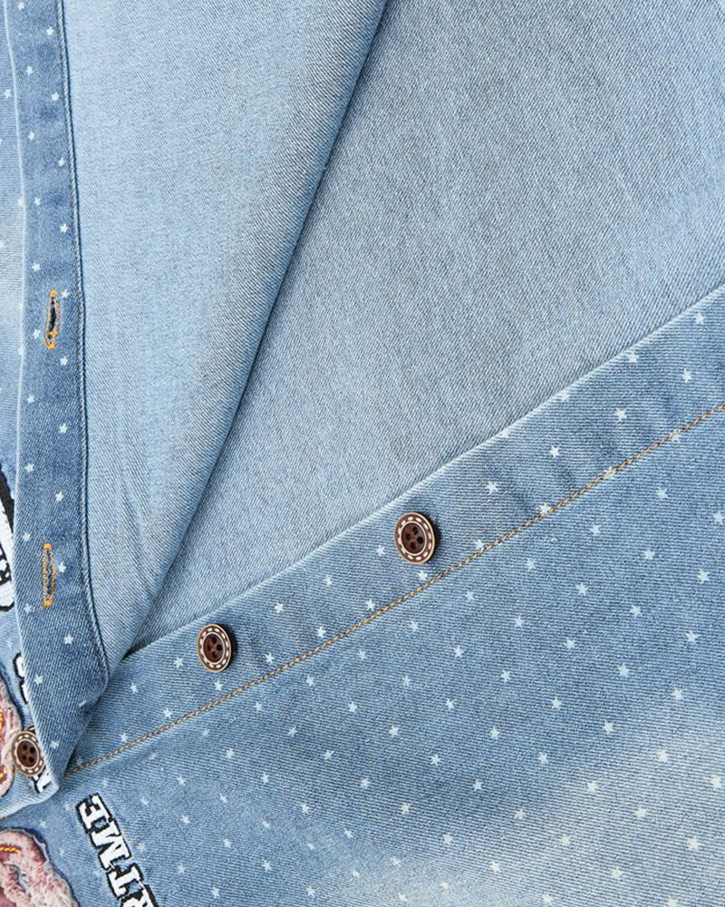 水洗波點短袖襯衫