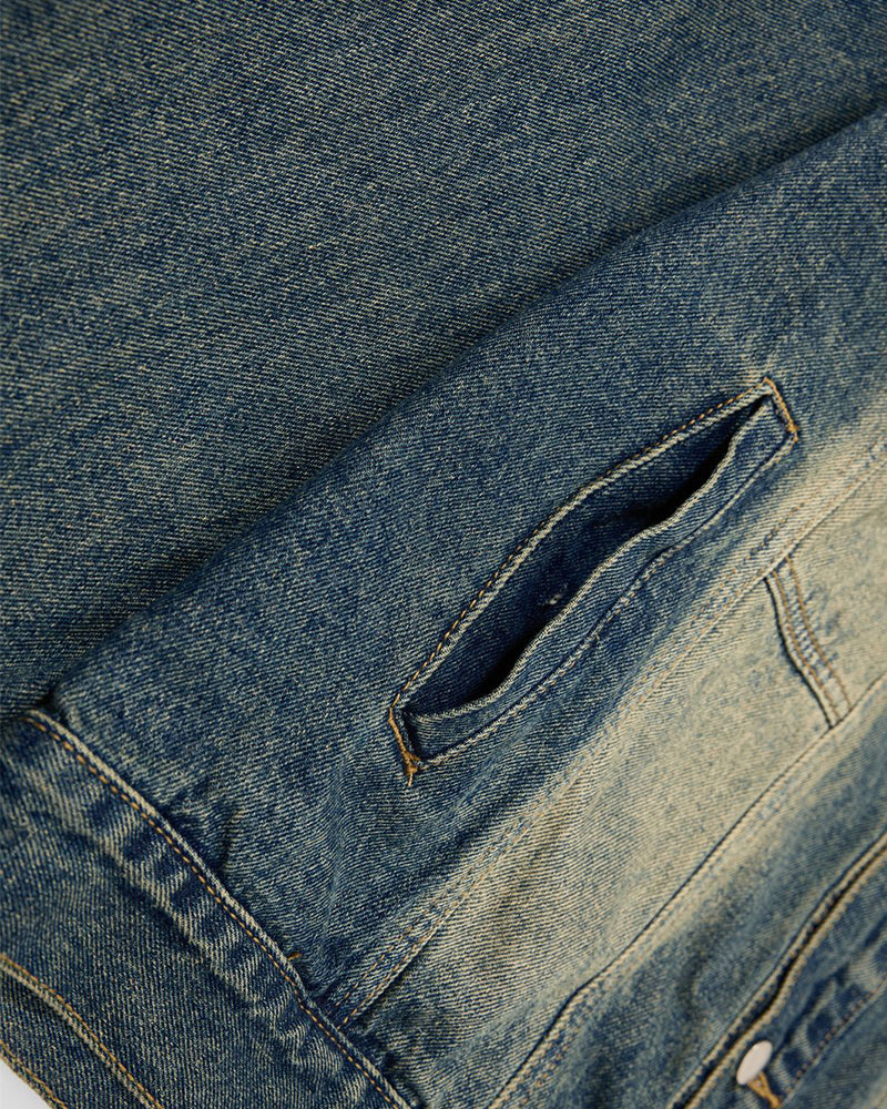 Washed Embroidered Casual Jacket