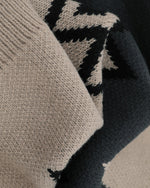 diamond-knitted jacket