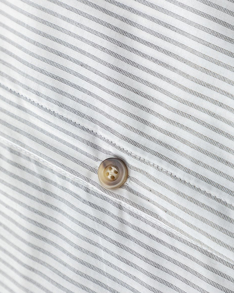 簡約豎條紋短袖襯衫