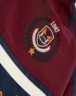 자수 스탠드업 칼라 코트