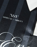 레트로 대비 스트라이프 반소매