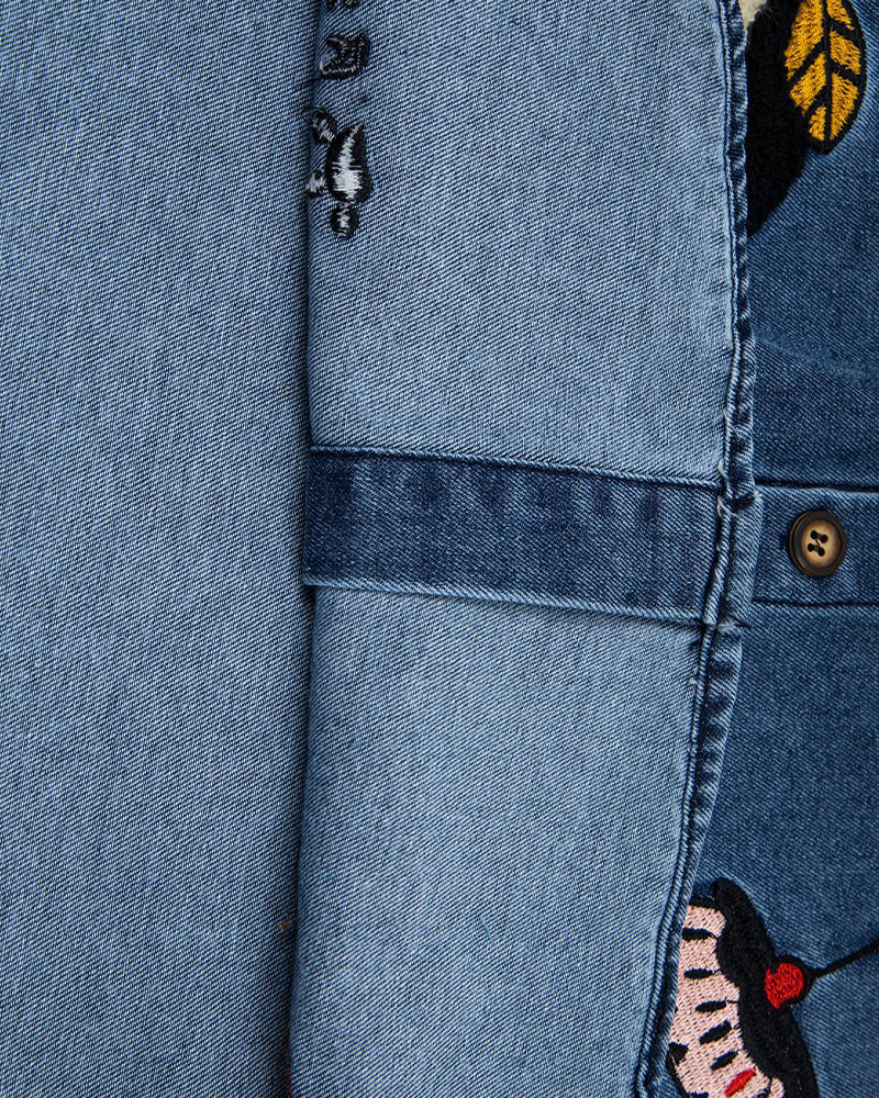 復古撞色短袖襯衫