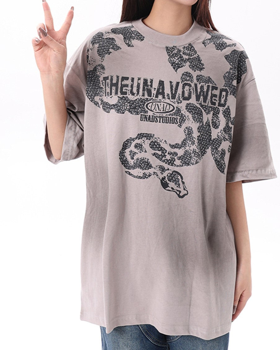 Snake print short sleeves