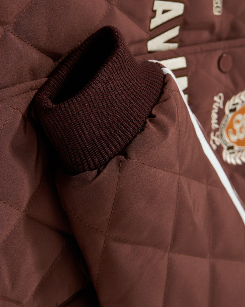 레트로 레터 자수 코튼 패딩 재킷