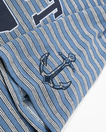 Embroidered striped short-sleeved shirt