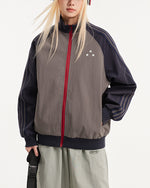 Retro sports style contrast color jacket