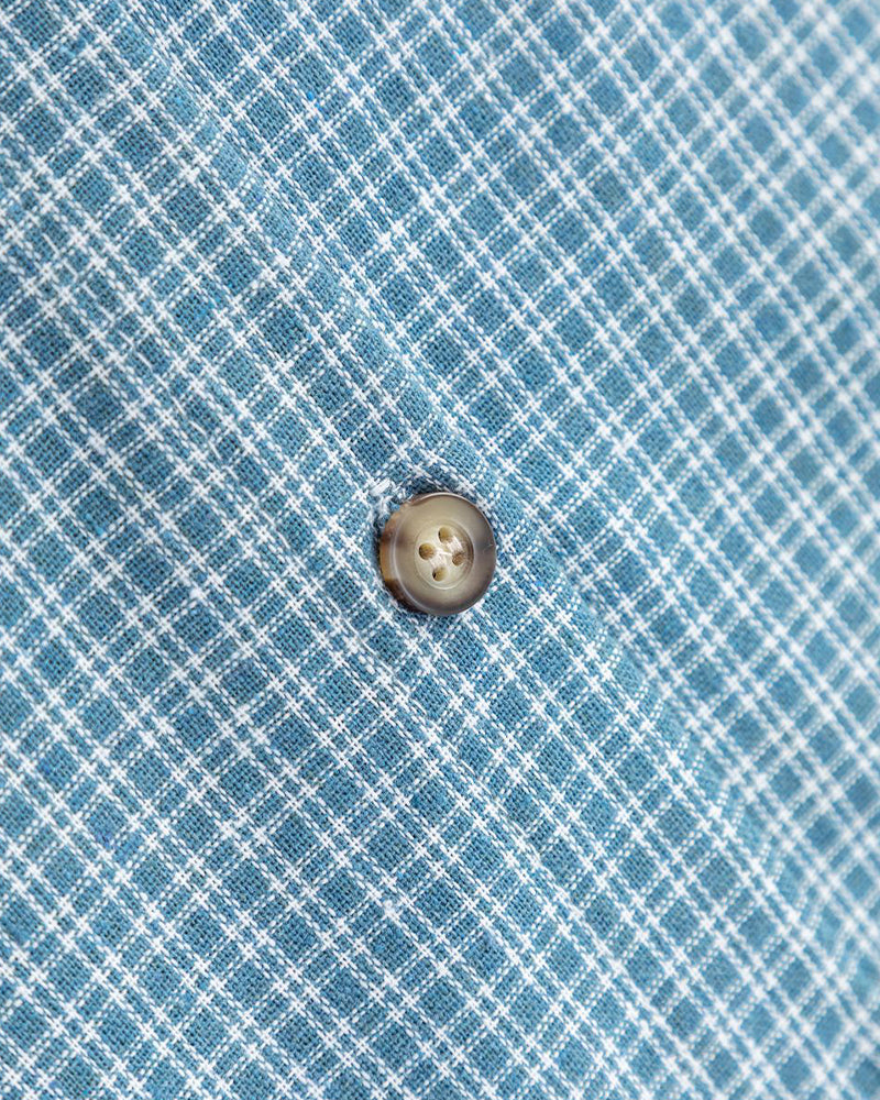 復古格紋短袖襯衫