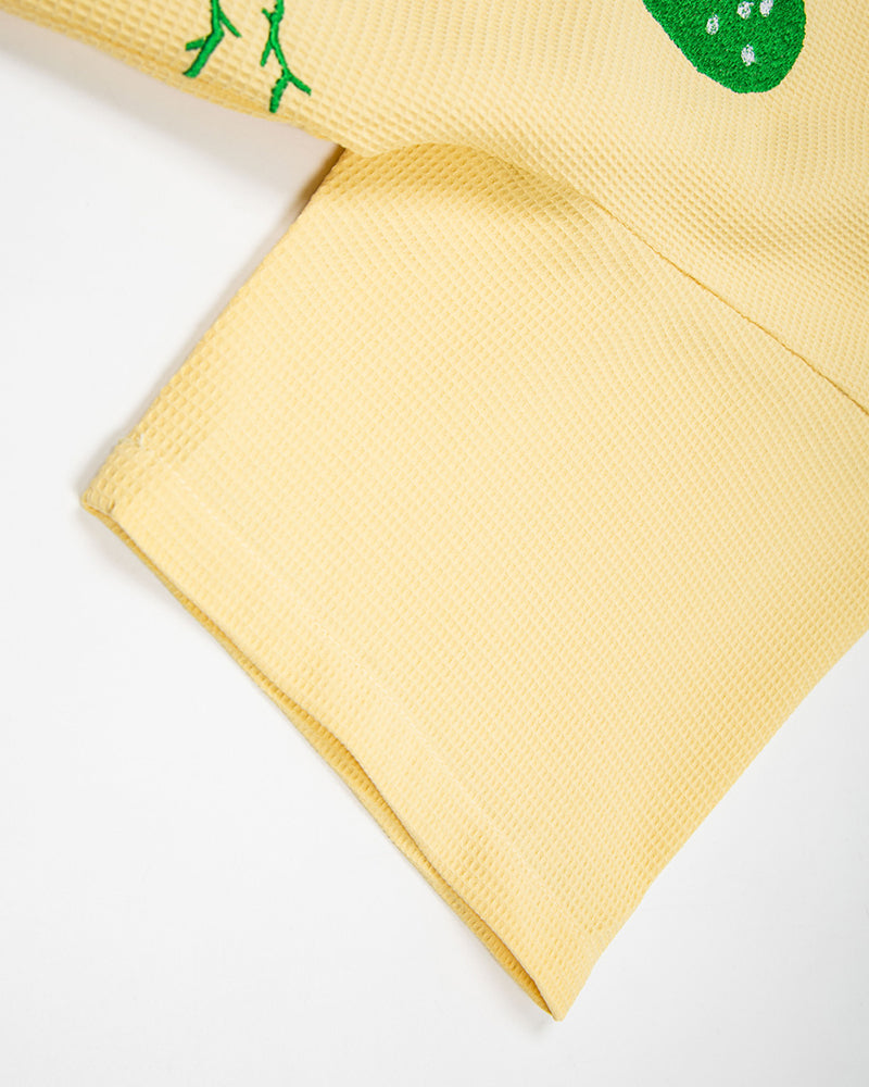 植物刺綉短袖襯衫