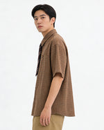 簡約格紋短袖襯衫