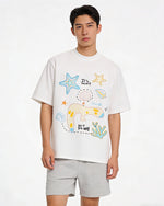 바다 자수 반팔