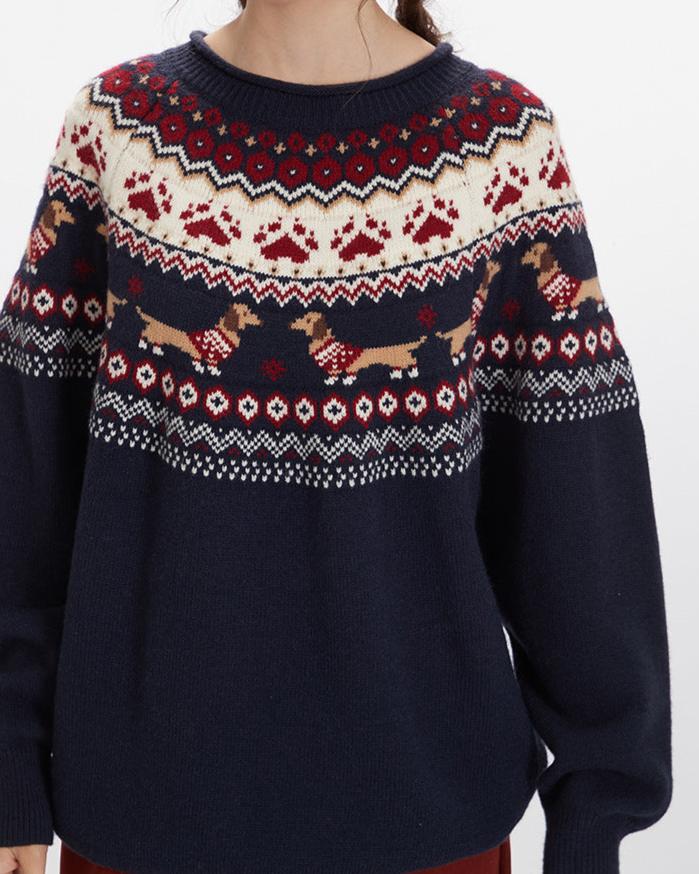 Retro contrast sweater