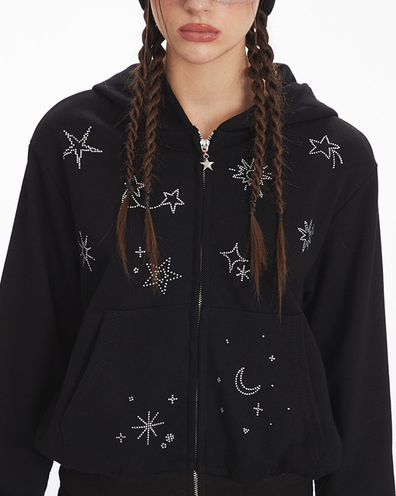 燙鉆連帽衛衣外套