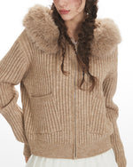 修身連帽針織衫外套（女款）