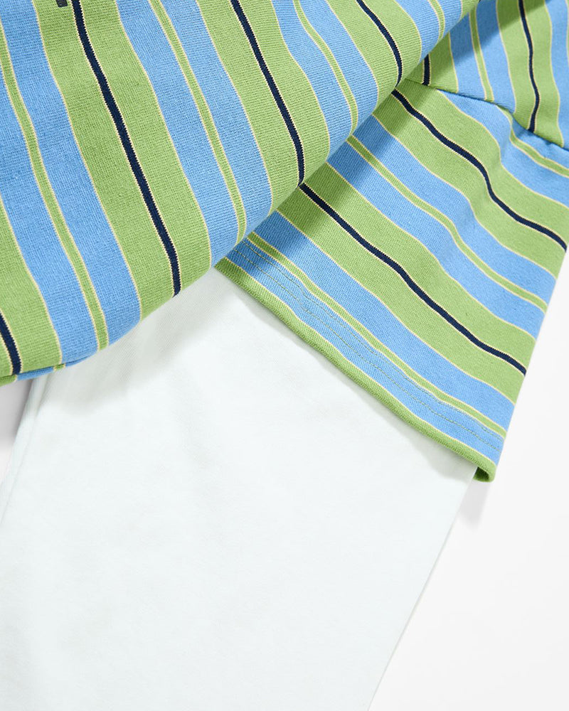 Color-blocked faux two-piece long-sleeved top