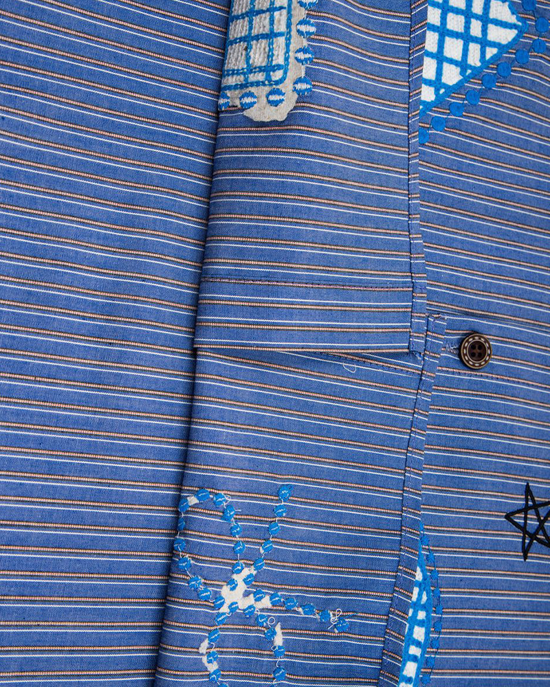 復古刺綉短袖襯衫