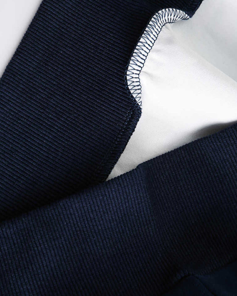 Color-blocked collared sweatshirt