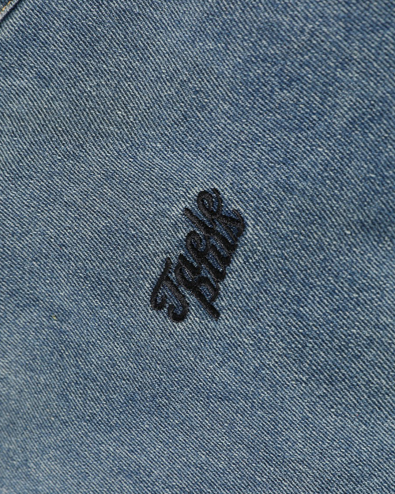 Patchwork cotton-padded denim jacket