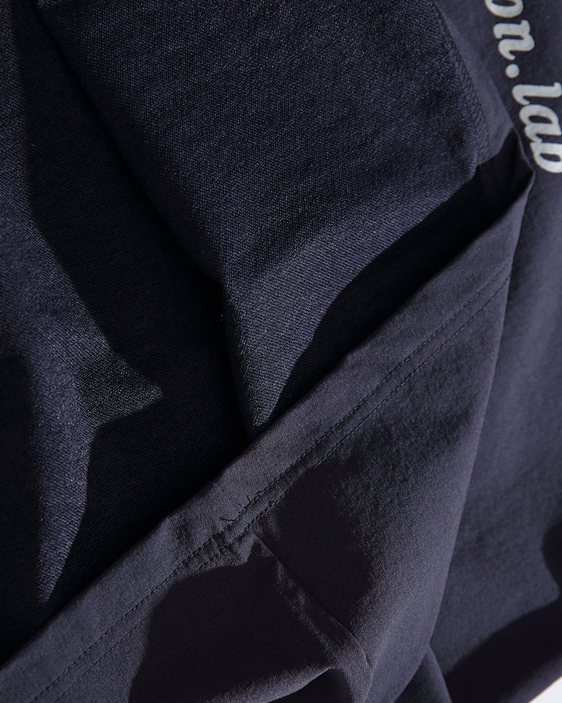 Color-blocked faux two-piece long-sleeved sports top