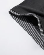 대조적인 컬러 스티칭 짧은 소매