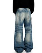 做舊休閑直筒褲