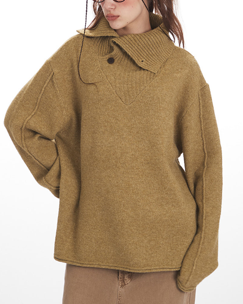 넉넉한 핏의 칼라가 있는 베이스 레이어