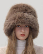 保暖純色毛絨帽