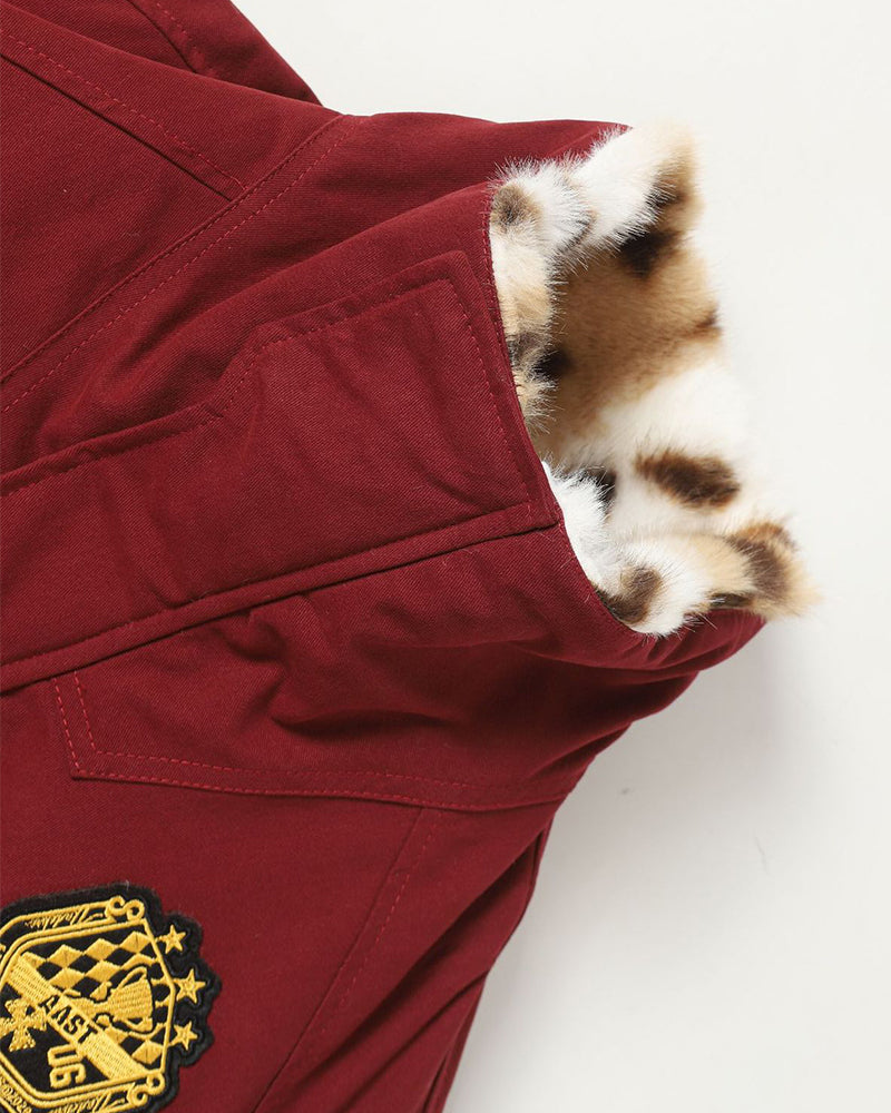 機車刺綉棉服外套