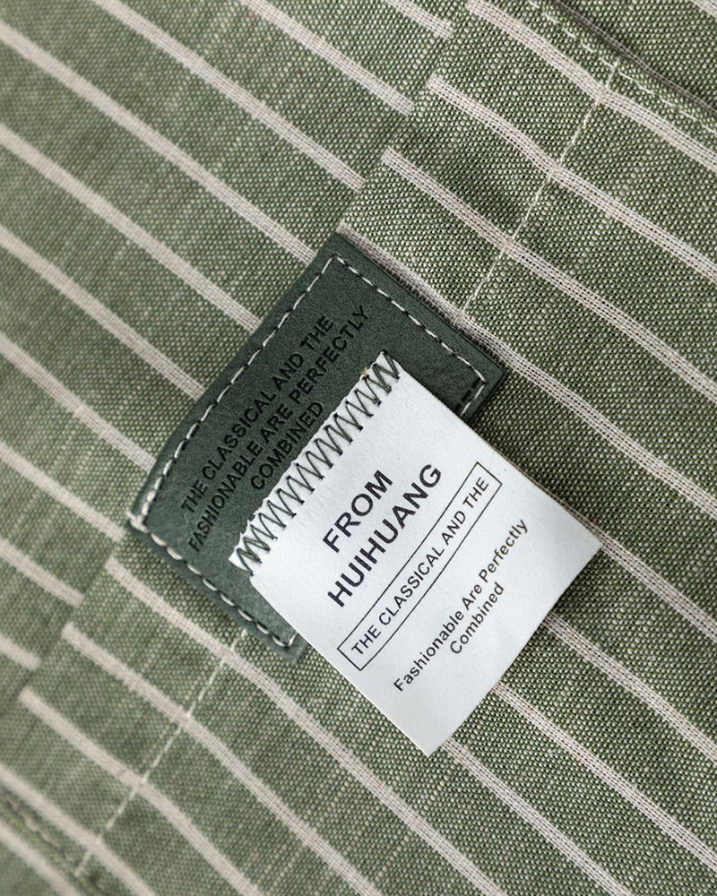 Vertical striped long-sleeved shirt