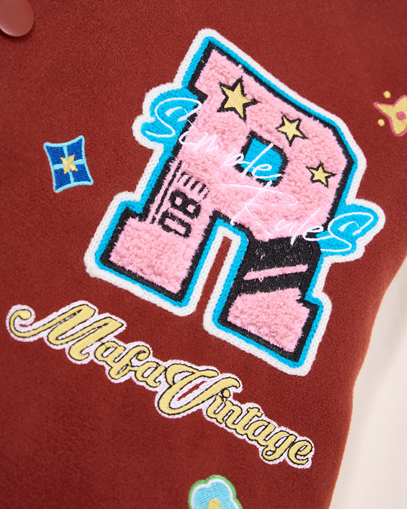 자수 컬러블록 재킷