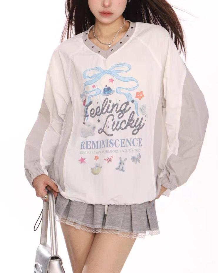 Retro sweet printed long sleeves (women's style)