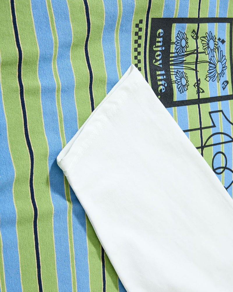 Color-blocked faux two-piece long-sleeved top