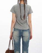 Simple pleated short sleeves