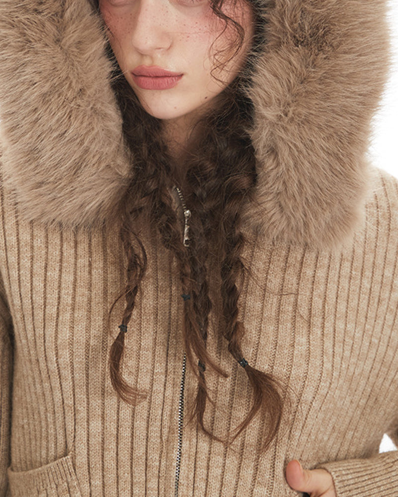 Slim-fit hooded sweater jacket (women's)
