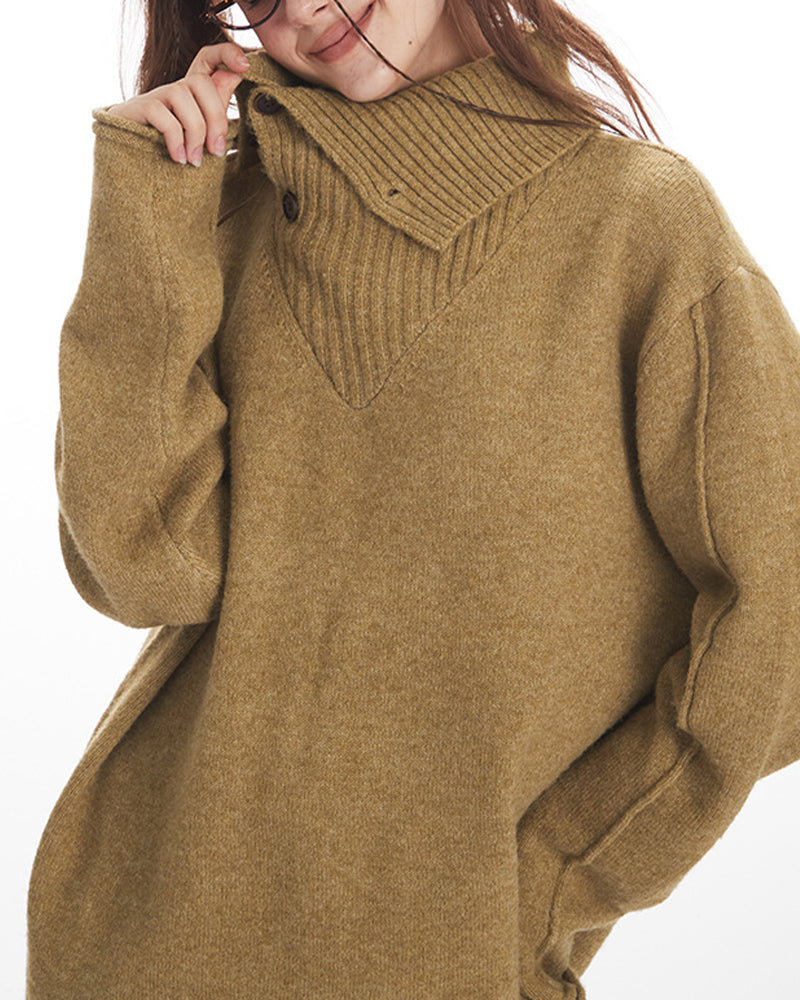 넉넉한 핏의 칼라가 있는 베이스 레이어