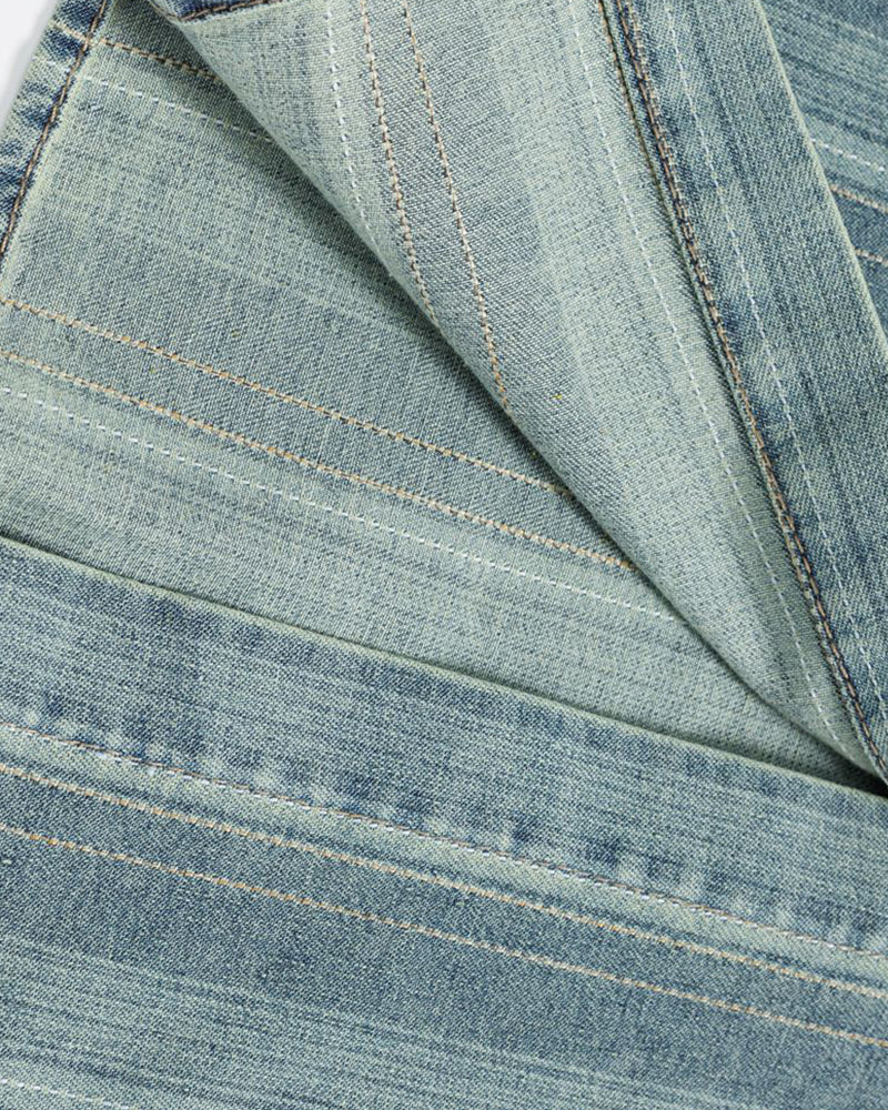 復古條紋短袖襯衫