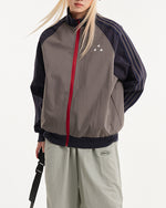Retro sports style contrast color jacket