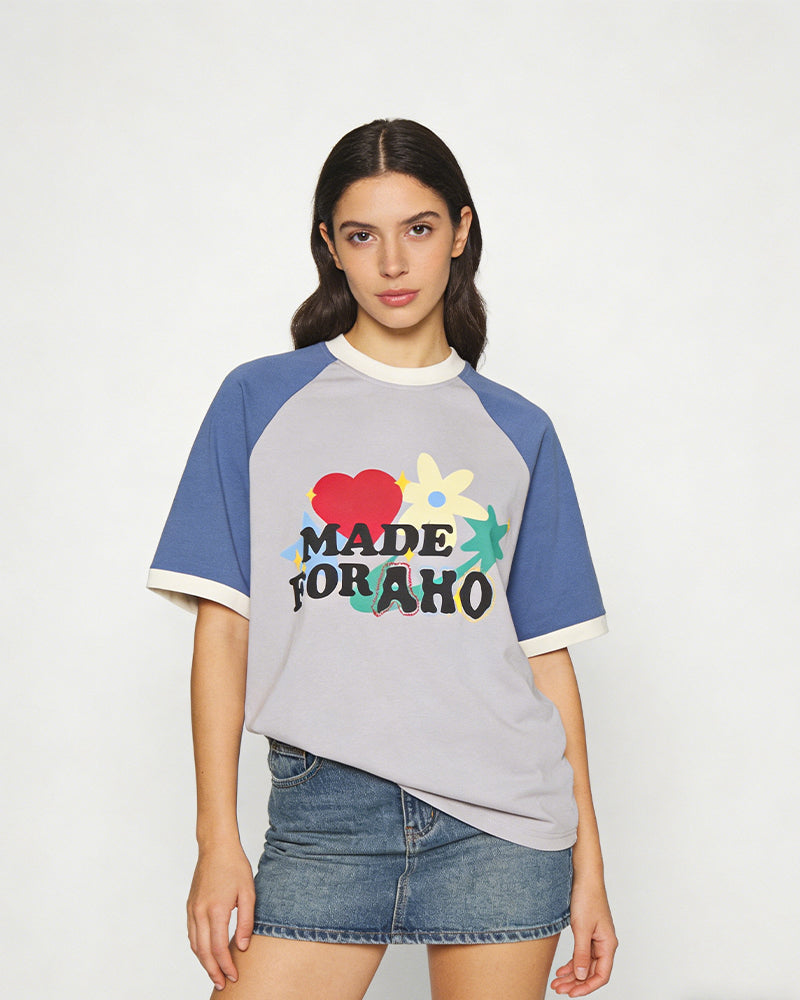 復古愛心花朵短袖