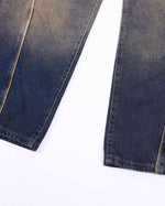 Heavy gradient denim trousers