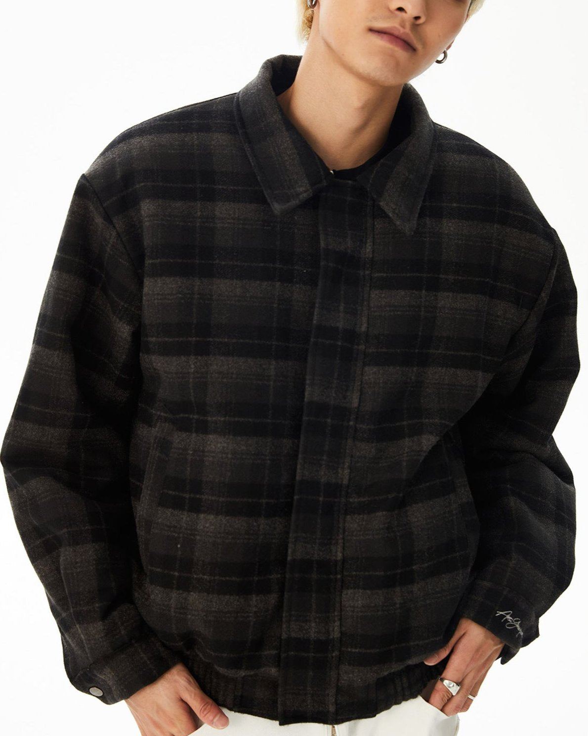 retro plaid cotton jacket