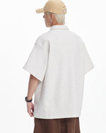 Retro solid color polo short sleeve