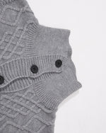 Retro diamond pattern sweater coat