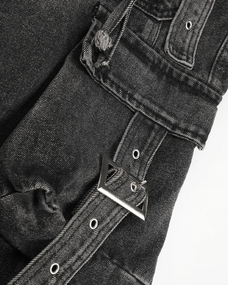 Distressed ripped shorts