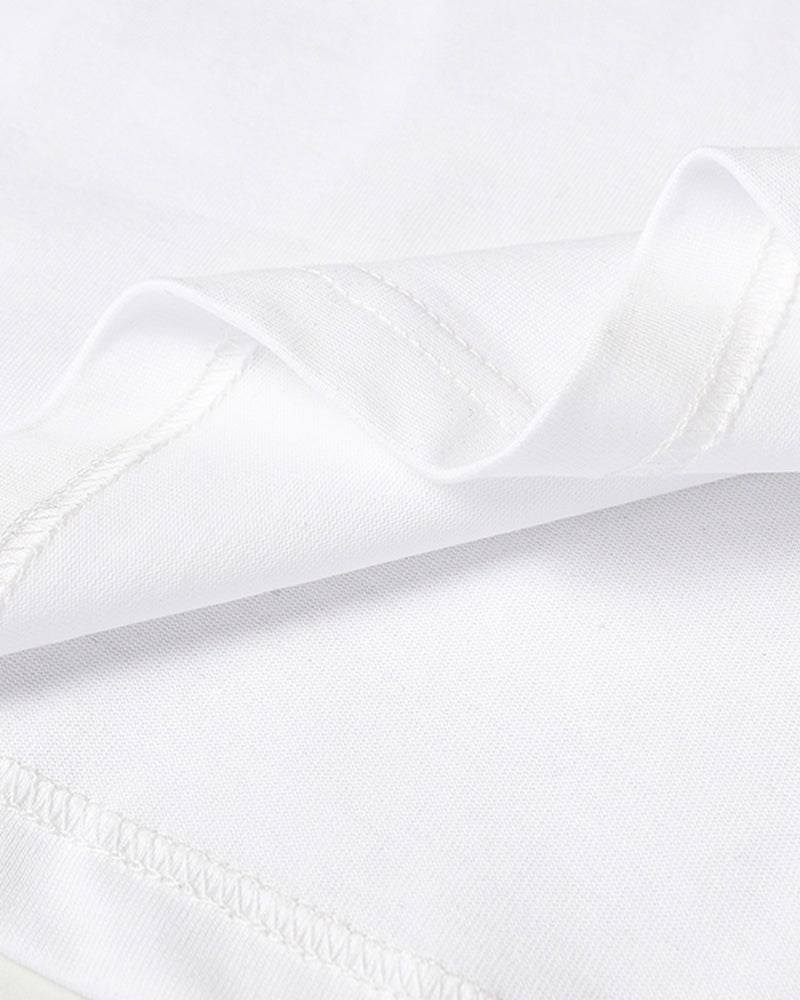 Embroidered badge short-sleeved shirt